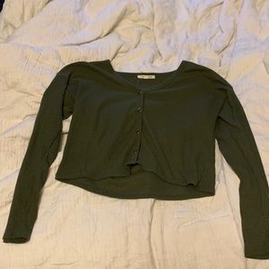 cropped button up shirt